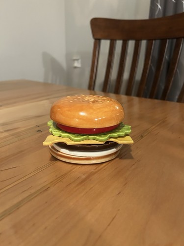 Vintage ceramic cheeseburger - ceramic,